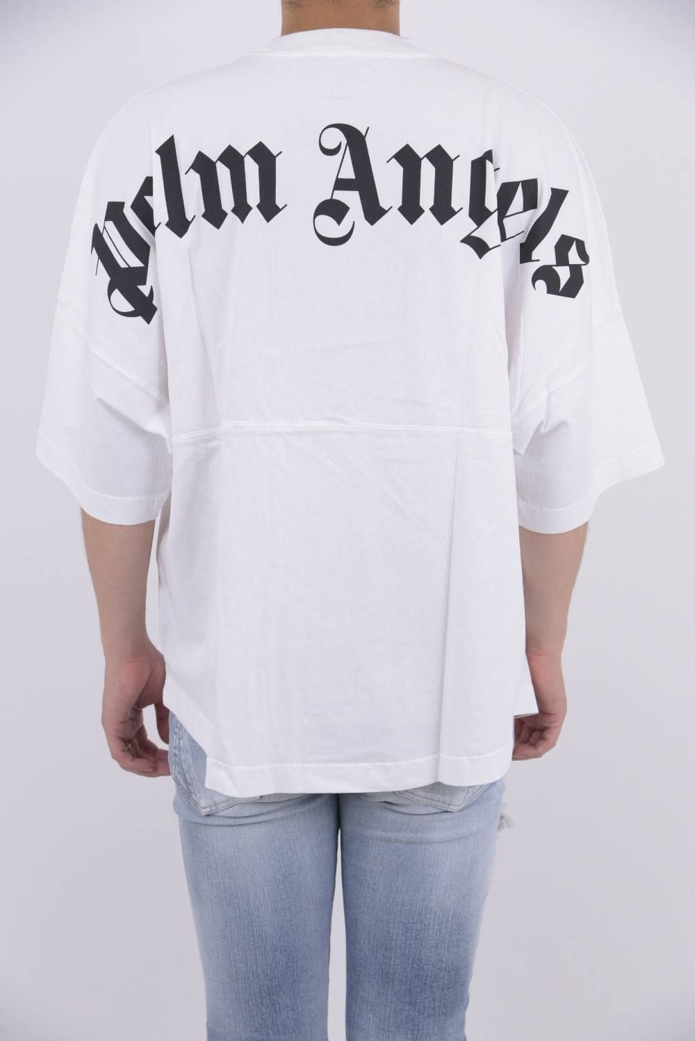PALM ANGELS - LOGO OVER TEE WHITE / プリント クルーネック ロングT 