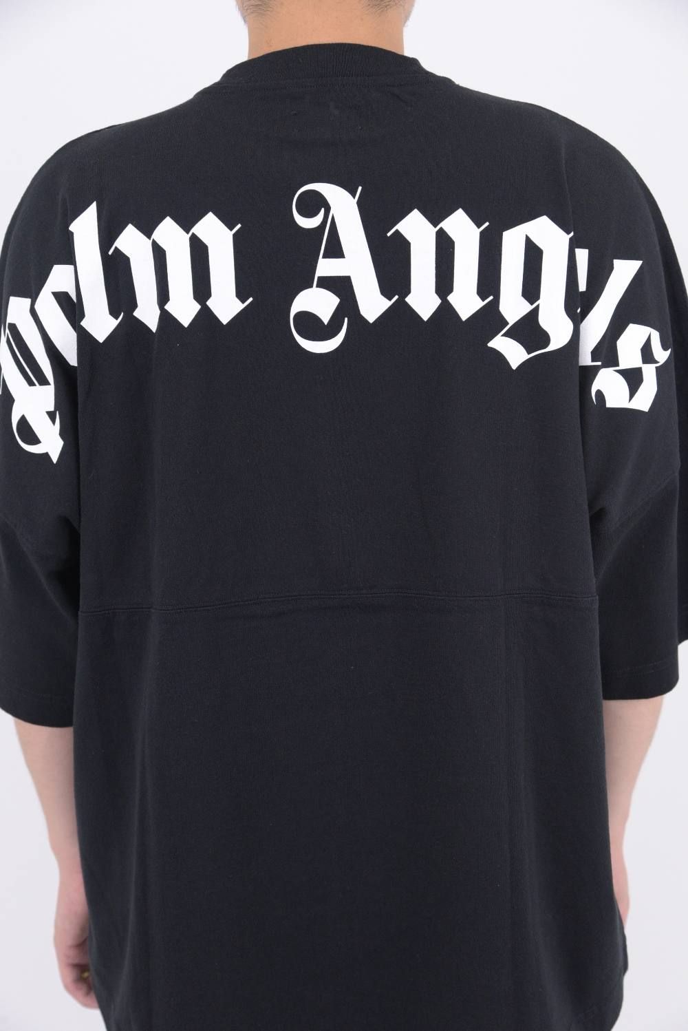 PALM ANGELS - LOGO OVER TEE BLACK / プリント クルーネック ロングT 