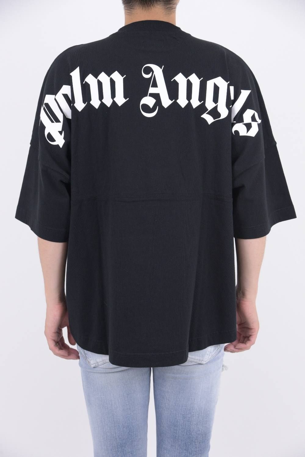 PALM ANGELS - LOGO OVER TEE BLACK / プリント クルーネック ロングT 