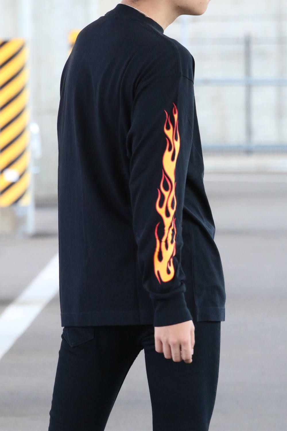 PALM ANGELS - PALMS MS AND FLAMES TEE LS / モックネック 長袖