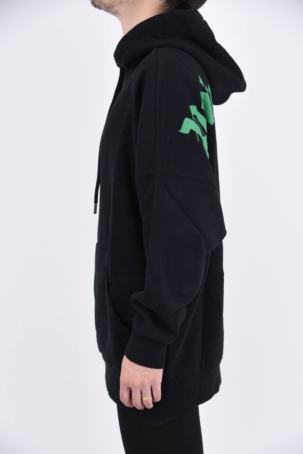 LOGO OVER HOODIE RED / プリント パーカー オーバーサイズ ブラック