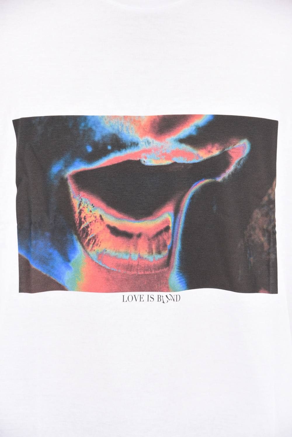 30/1シルケット天竺 print crew neck / ビッグシルエット カットソー ホワイト