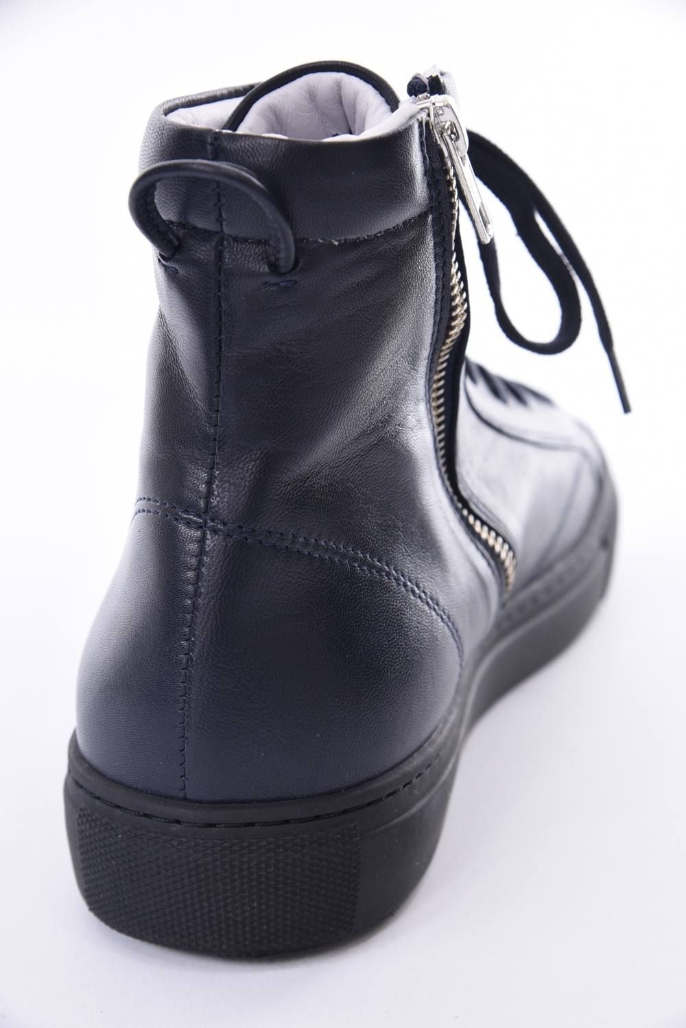 《別注》 1000ZIP MIDNIGHT BLUE / KIPSレザー サイドジップ ハイカットスニーカー Dネイビー / ブラック