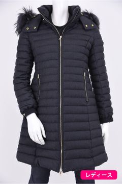 CIMA (チマ) / R-LINE ウール / シルク Aライン ロングダウンコート チャコールグレー レディース
