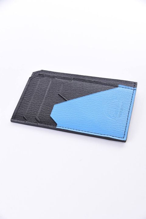 【残り1点】 MINI WALLET / LA354 ゴートレザー スマートミニウォレット ブラック / ターコイズ