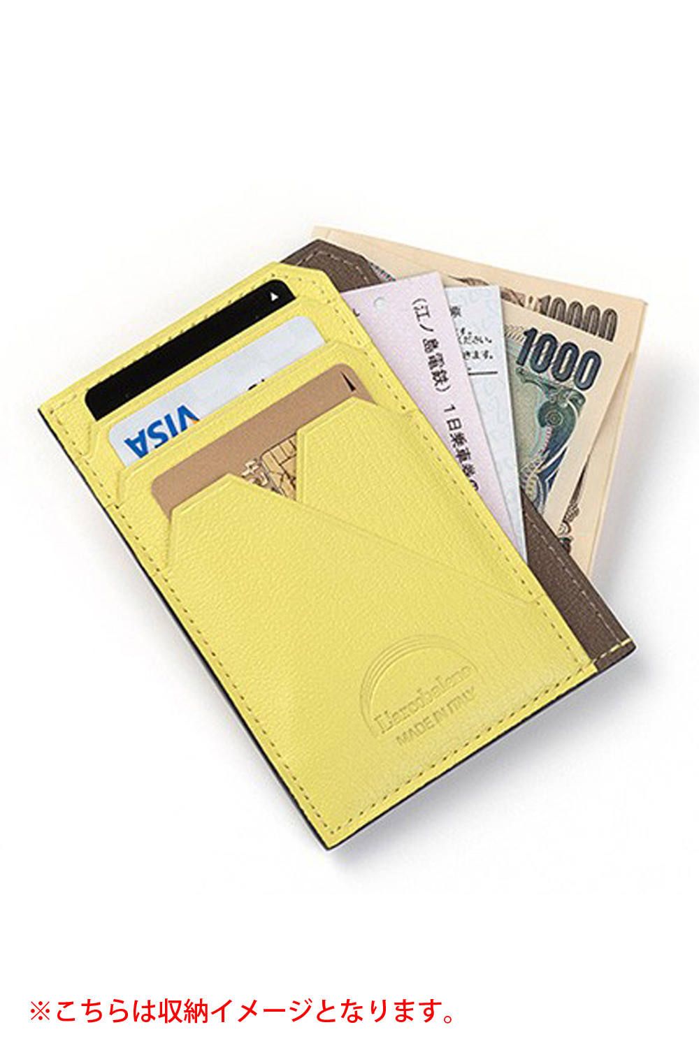 【残り1点】 MINI WALLET / LA354 ゴートレザー スマートミニウォレット グレー / イエロー