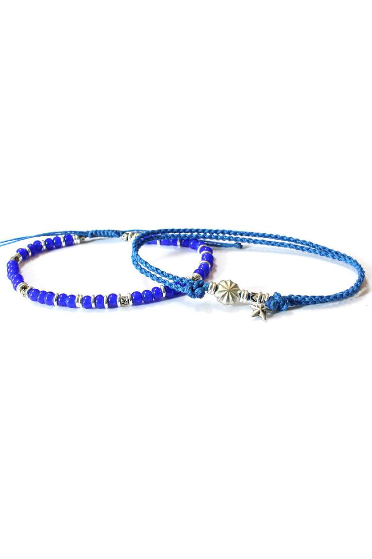 wakami - ANKLET SET OF 2 / アンクレット 2ストランド ブルー | gossip