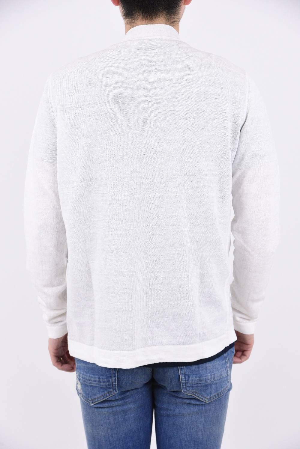 CARDIGAN / リネン ハイゲージ ボタンレス ニットカーディガン ホワイト