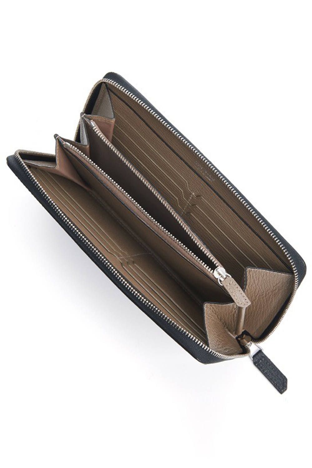 【残り1点】 ROUND ZIP LONG WALLET / LA409 ラウンドジップ ロングウォレット ブラック / グレー