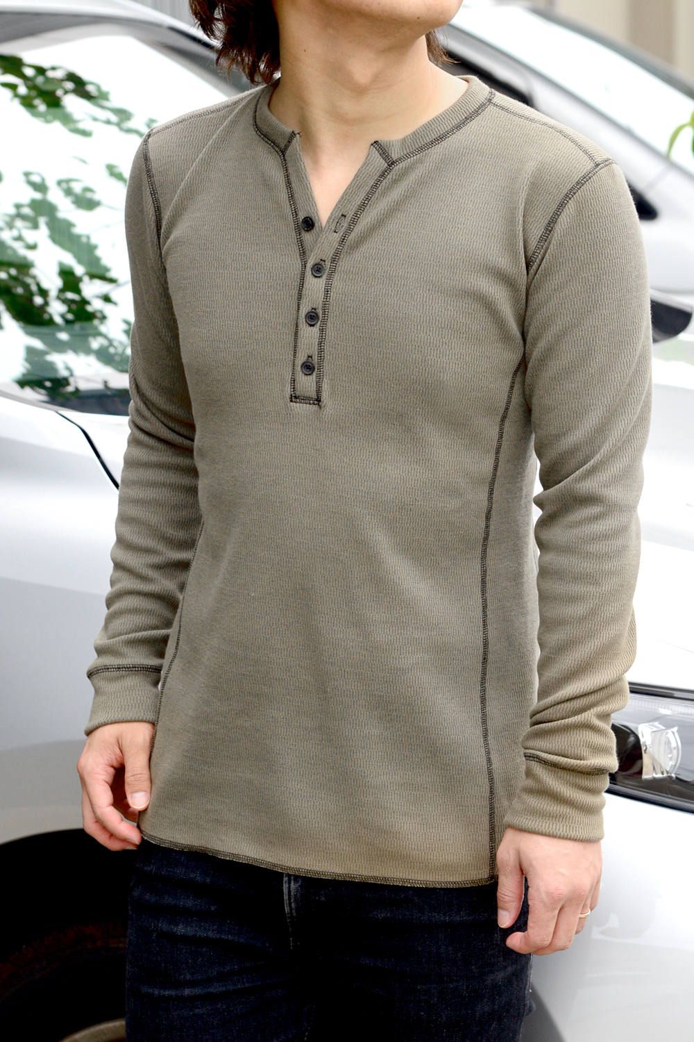AKM - L/S HENRY / サーマル 裏起毛 ヘンリーネック カットソー ...