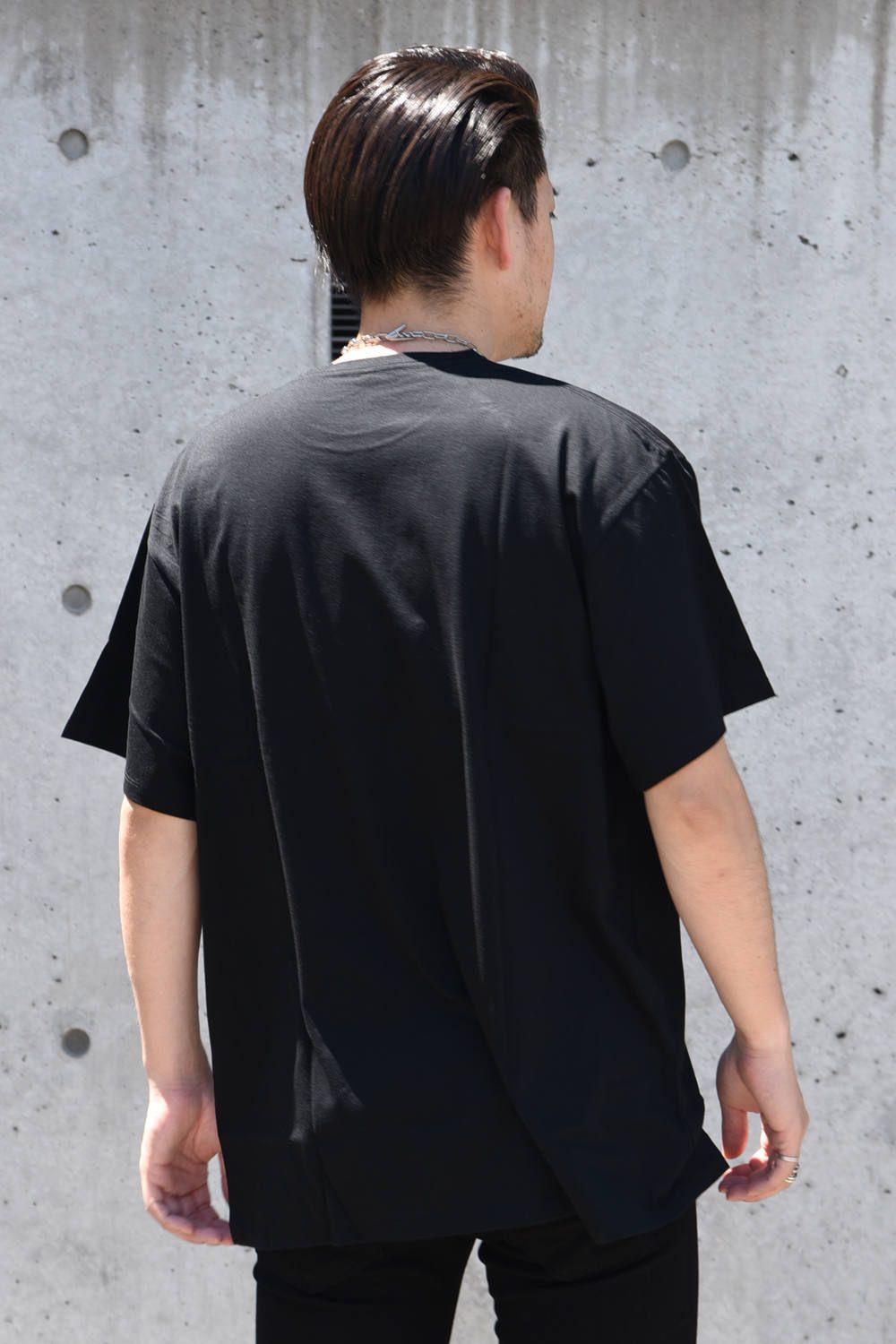 30/1 シルケット天竺 GLD STATE PRINT ビックTシャツ ブラック