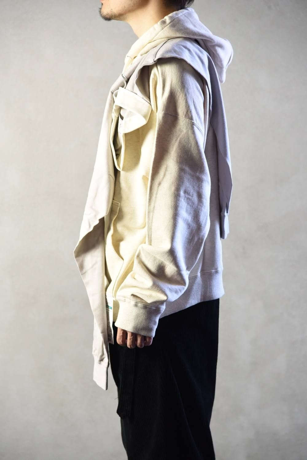 Maison MIHARA YASUHIRO - POLO-shirt docking hoodie / スウェット