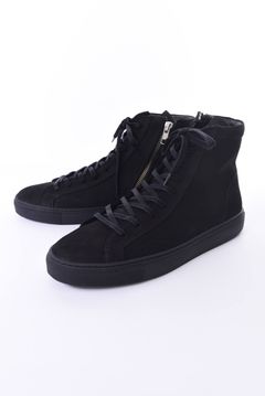 1000ZIP NUBUCK / ヌバックレザー サイドジップ ハイカットスニーカー ブラック / ブラック