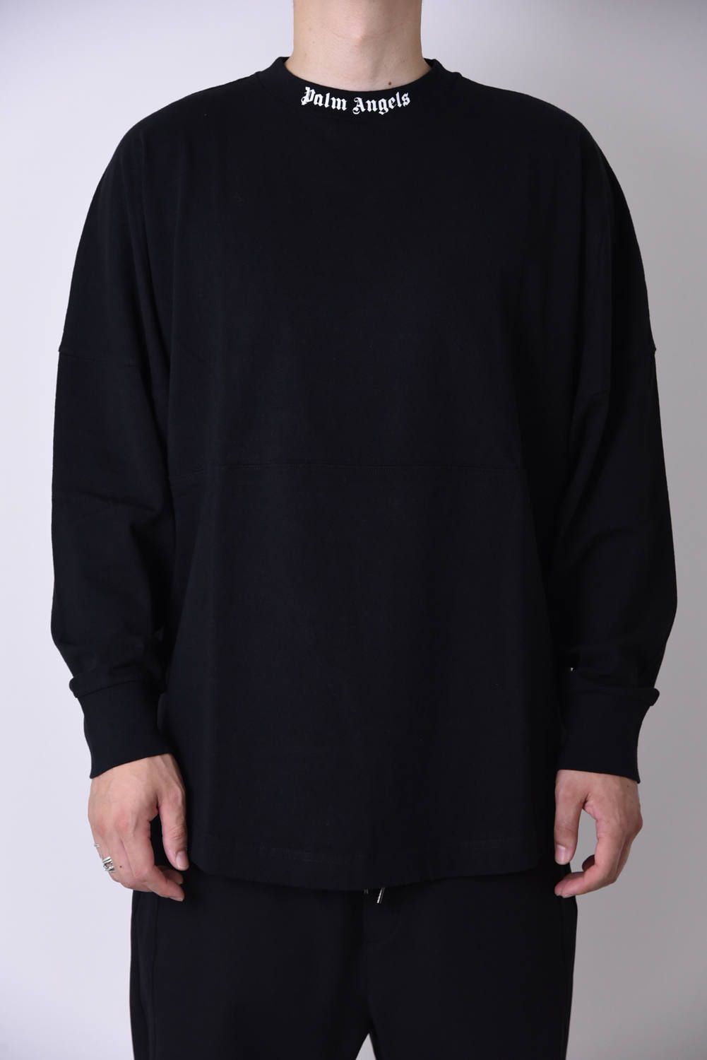 LOGO L/S T-SHIRT / バックプリント クルーネック ロングスリーブTシャツ ブラック - S