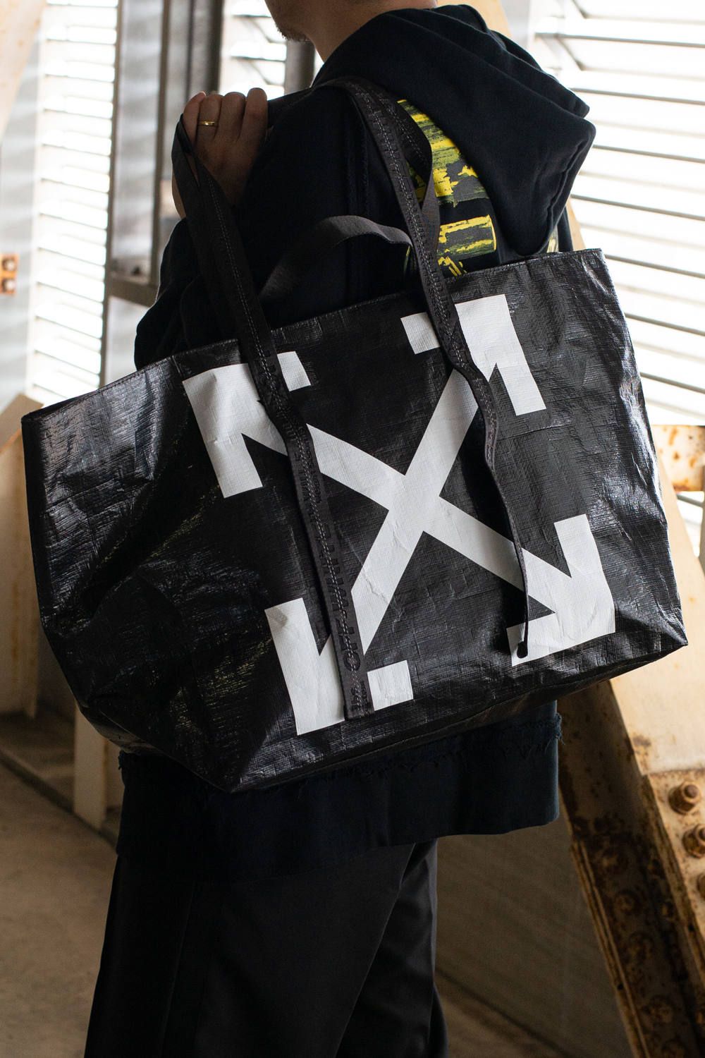 OFF-WHITE VIRGIL ABLOH トートバッグ ハンドバッグ 黒-