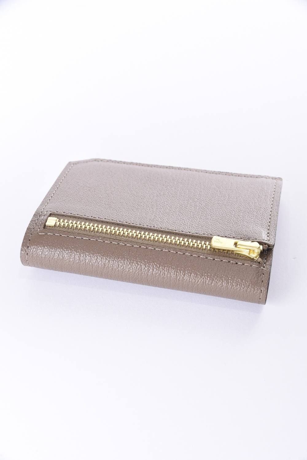 【残り1点】 CARD WALLET / LA501GT ゴートレザー 二つ折りスマートカードウォレット グレー / パッション『LEON11月号P92掲載商品』