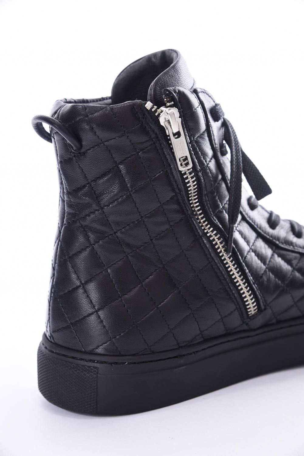 【別注商品】 1000ZIP KIPS-QUILTING ALL BLACK / KIPSレザー キルティング ハイカットスニーカー ブラック / ブラック