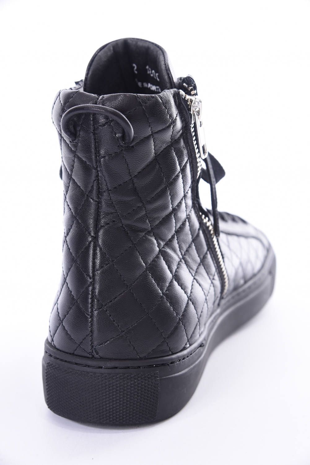 【別注商品】 1000ZIP KIPS-QUILTING ALL BLACK / KIPSレザー キルティング ハイカットスニーカー ブラック / ブラック