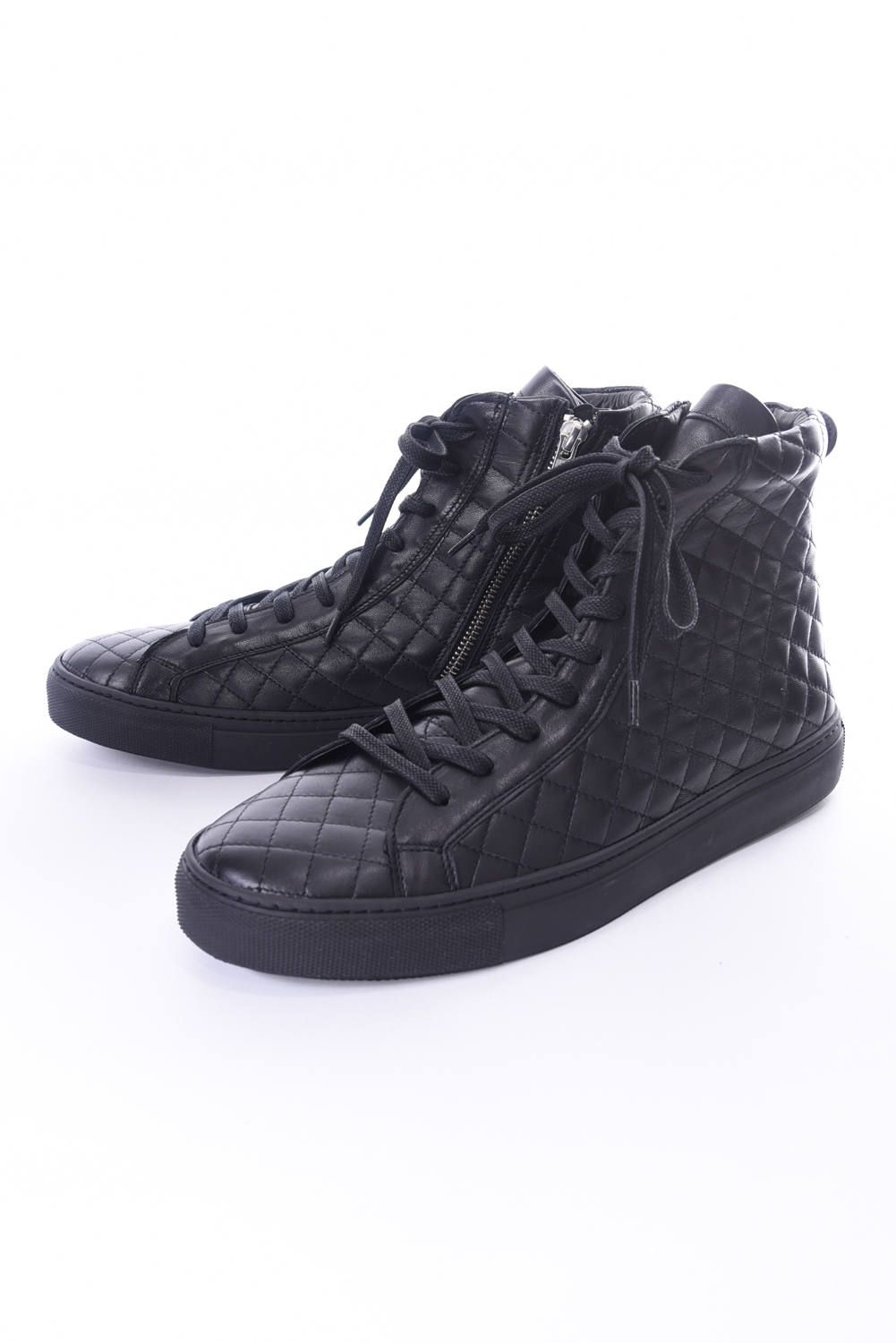 【別注商品】 1000ZIP KIPS-QUILTING ALL BLACK / KIPSレザー キルティング ハイカットスニーカー ブラック / ブラック