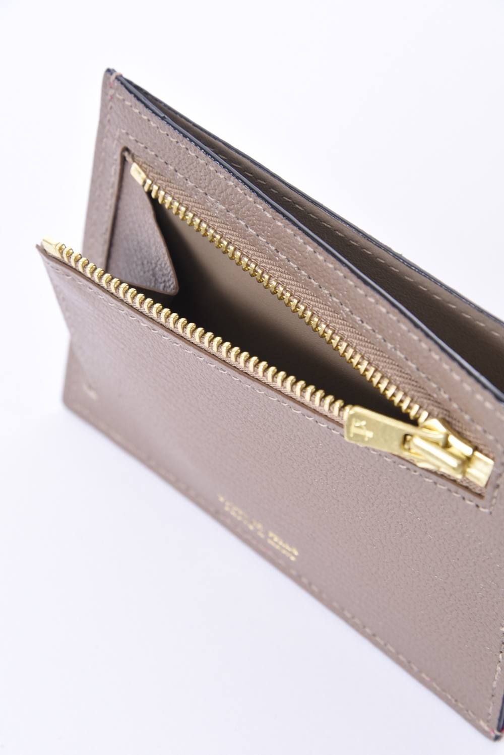 【残り1点】 MINI WALLET / LA354 ゴートレザー スマートミニウォレット グレー / パッション