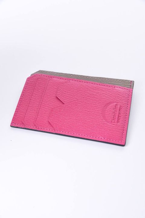 【残り1点】 MINI WALLET / LA354 ゴートレザー スマートミニウォレット グレー / パッション