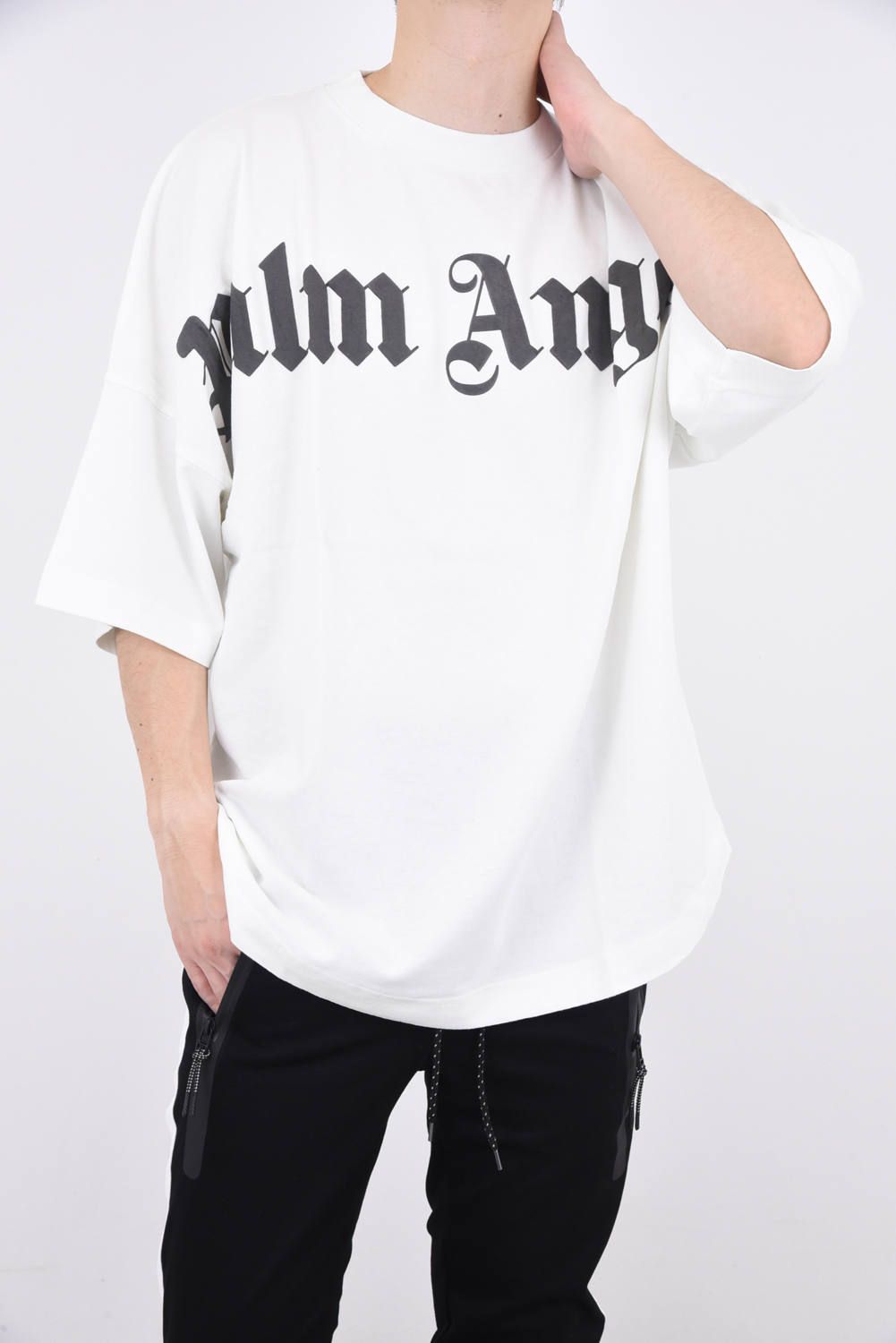 PALM ANGELS - FRONT LOGO OVER TEE / ロゴプリント クルー 