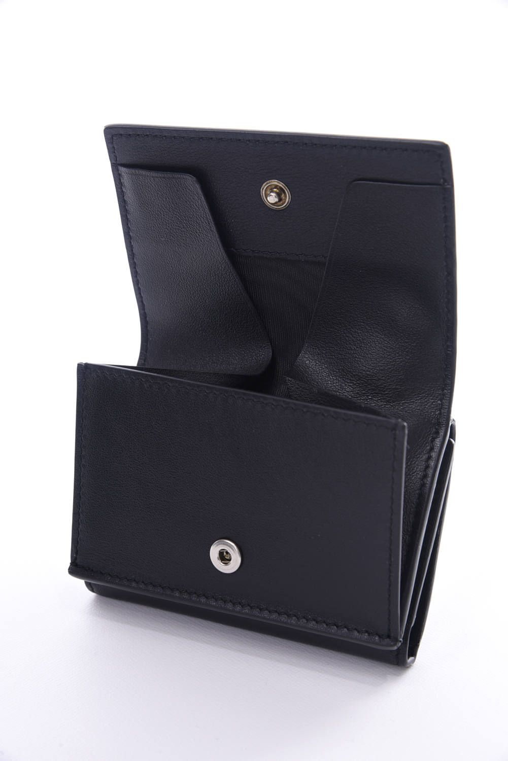 GIVENCHY BLACK LOGO SMALL WALLET / スムースレザー コンパクト 三つ折りウォレット ブラック*
