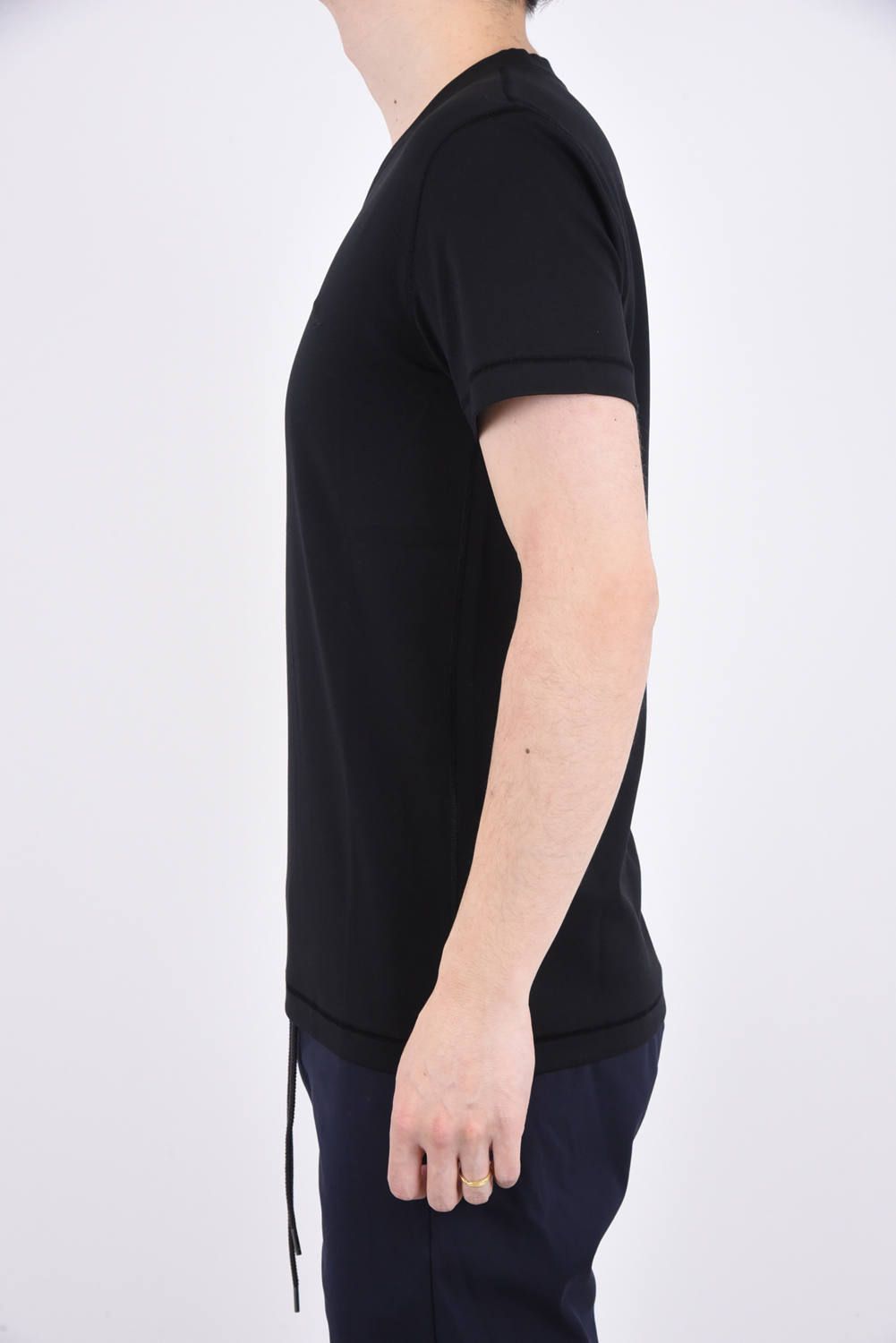 BONES V / スビンプラチナム Vネック 半袖Tシャツ ブラック『SENSE9月号P74掲載商品』