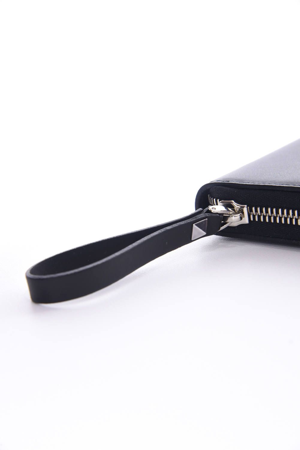 VLTN LONG WALLET / スムースレザー ロング ジップウォレット ブラック*
