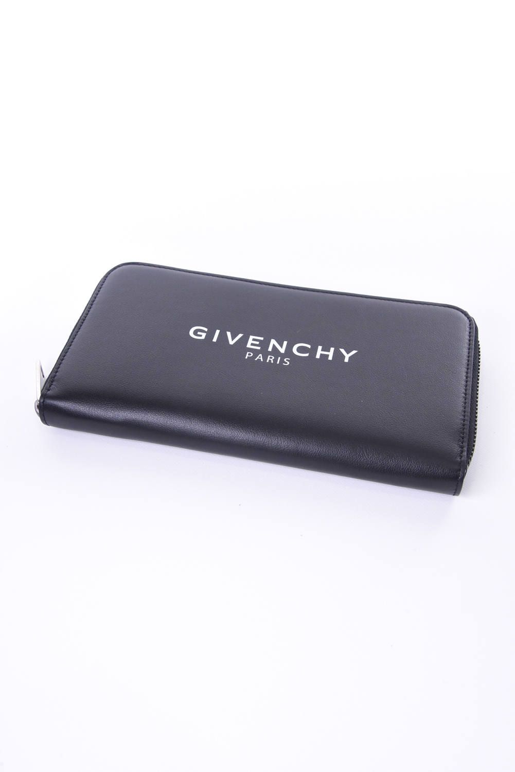 GIVENCHY BLACK LOGO WALLET / スムースレザー ロング ジップウォレット ブラック*