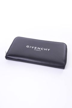 GIVENCHY BLACK LOGO WALLET / スムースレザー ロング ジップウォレット ブラック*