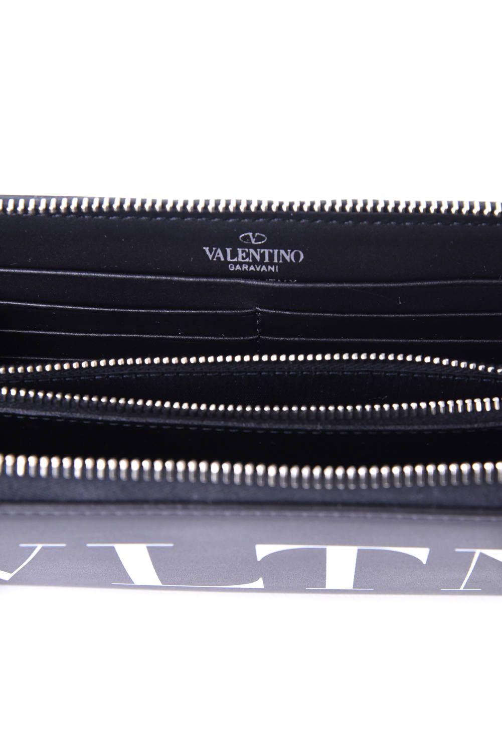 VLTN LONG WALLET / スムースレザー ロング ジップウォレット ブラック*