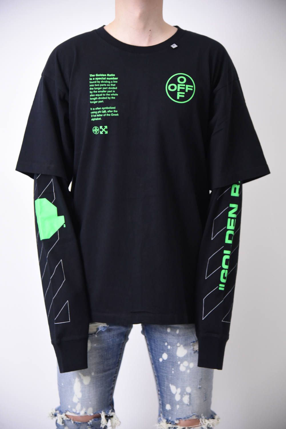 OFF-WHITE - DOUBLE ARCH SHAPES T-SHIRT / ダイアゴナル レイヤード