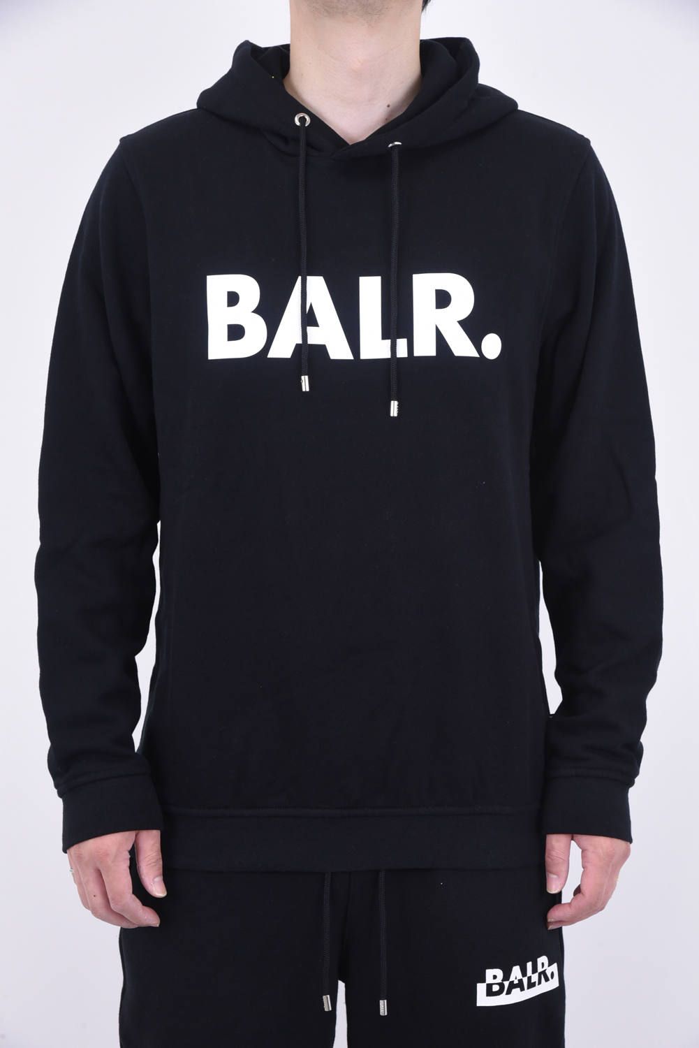 Balr Brand Hoodie ロゴプリント プルオーバーパーカー ブラック Gossip