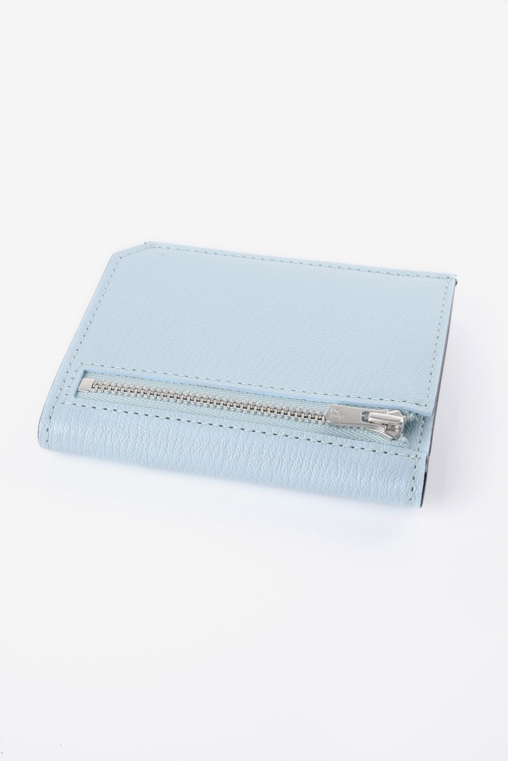 【残り1点】 SMART CARD WALLET / LA501GT2 ゴートレザー 二つ折りスマートカードウォレット (ソリッド) ソーダ / チャコールグレー