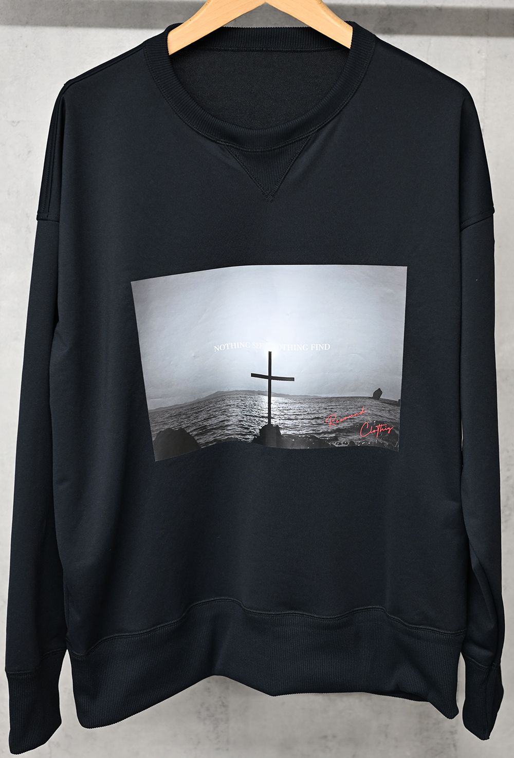 EX SWEAT PHOTO DROP TRAINER / 高機能裏毛 ヴィンテージ フォト ルーズトレーナー ブラック