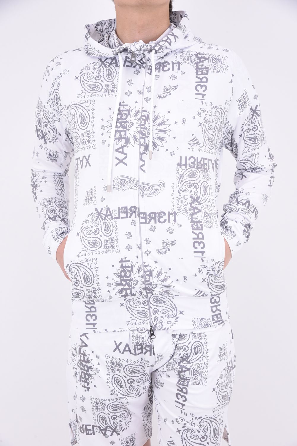 ALOHA PAISLEY HOODIE / ペイズリー柄 ラッシュガードパーカー ホワイト