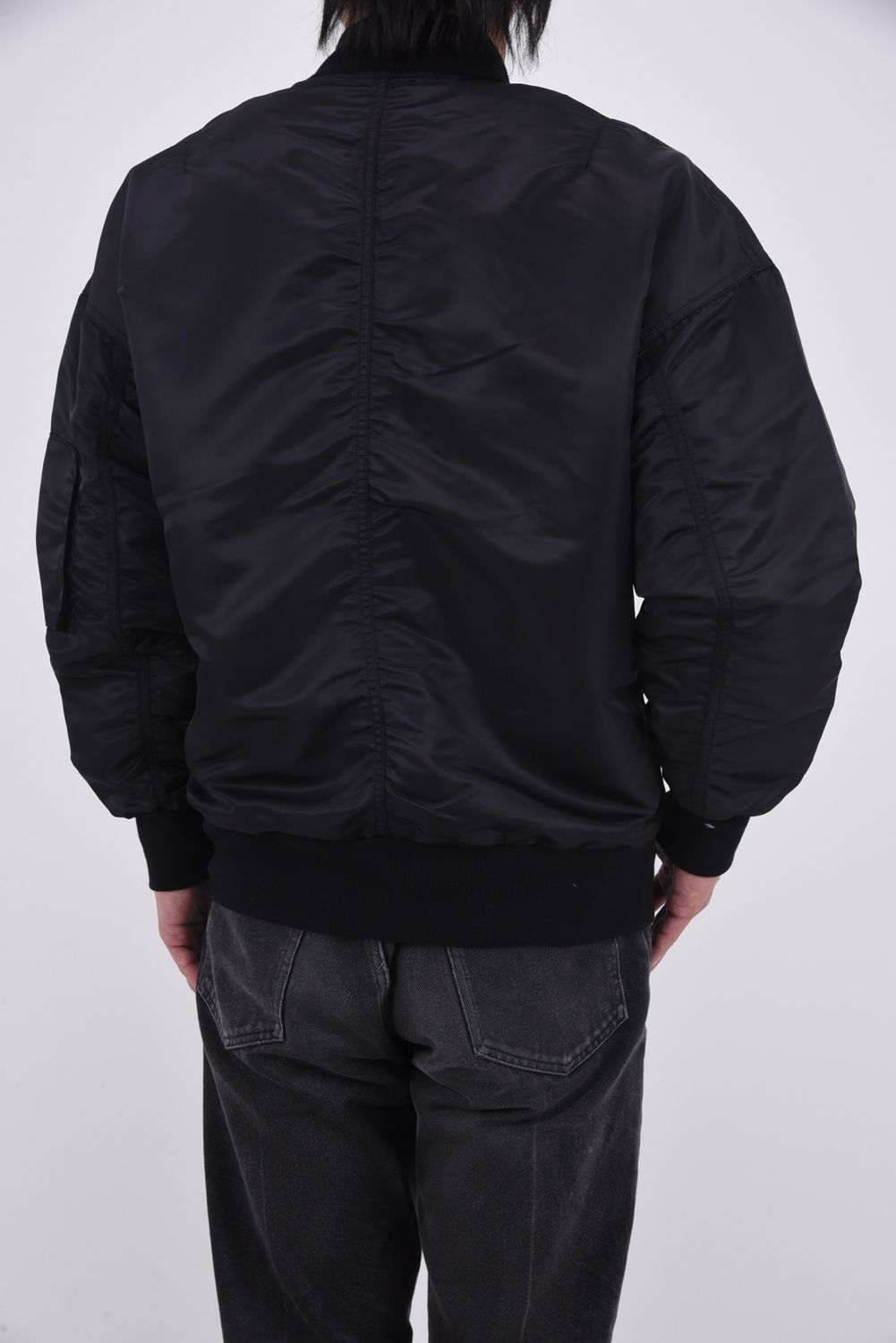LIGHT David JACKET / ドロップショルダー フライトジャケット ナイロンブラック