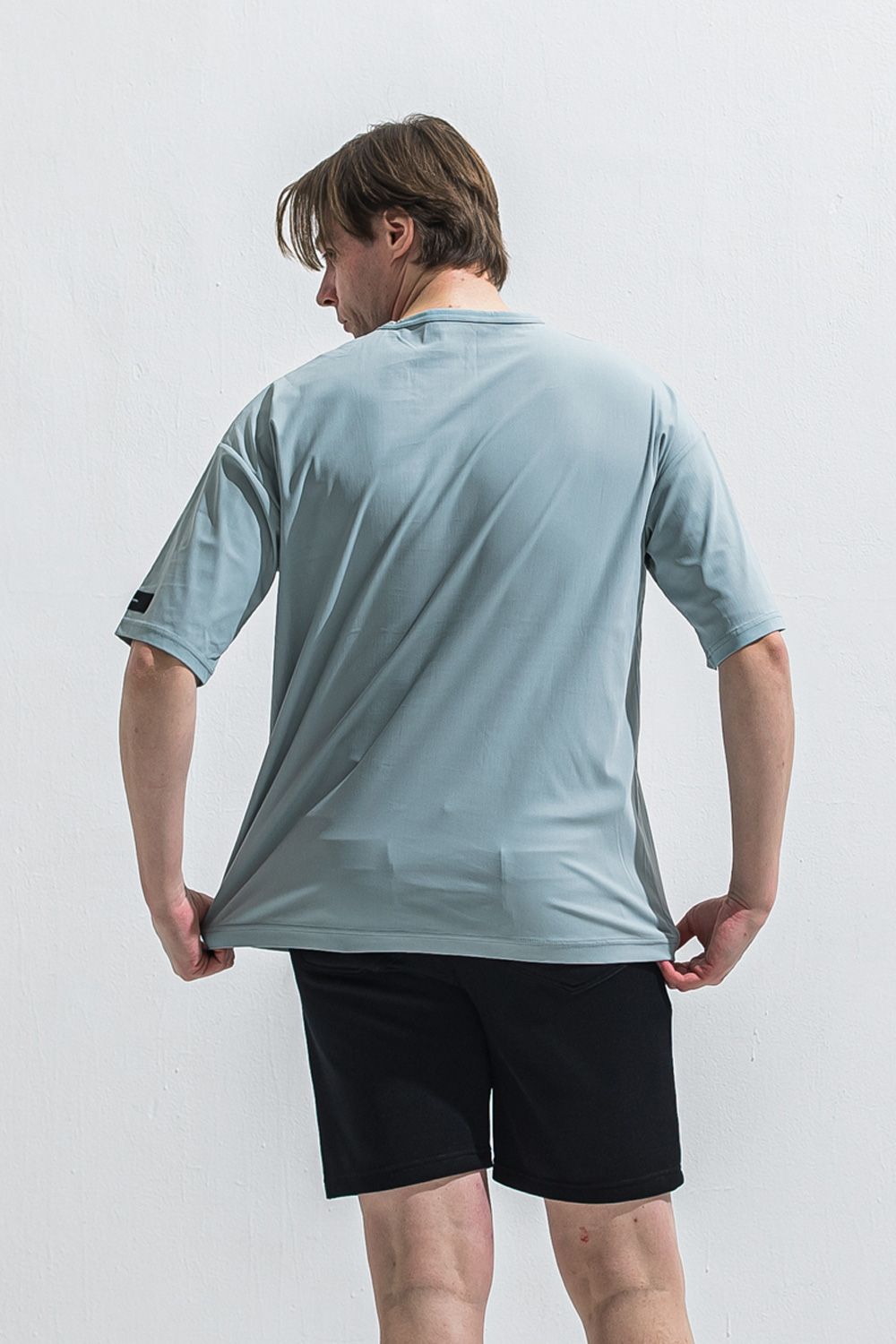 NYLON OVER  TEE / ナイロン オーバーサイズ Tシャツ （アクア） (5月中旬入荷予定) ※オーダー締切:2月15日(日)18時