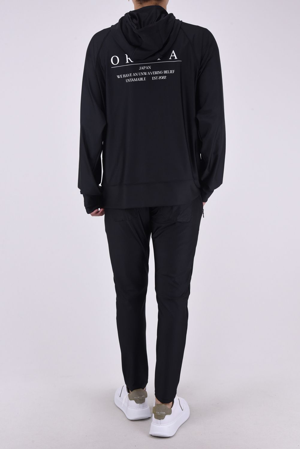 rush zip hoodie / ラッシュガード フロントロゴ フルジップフーディー ブラック