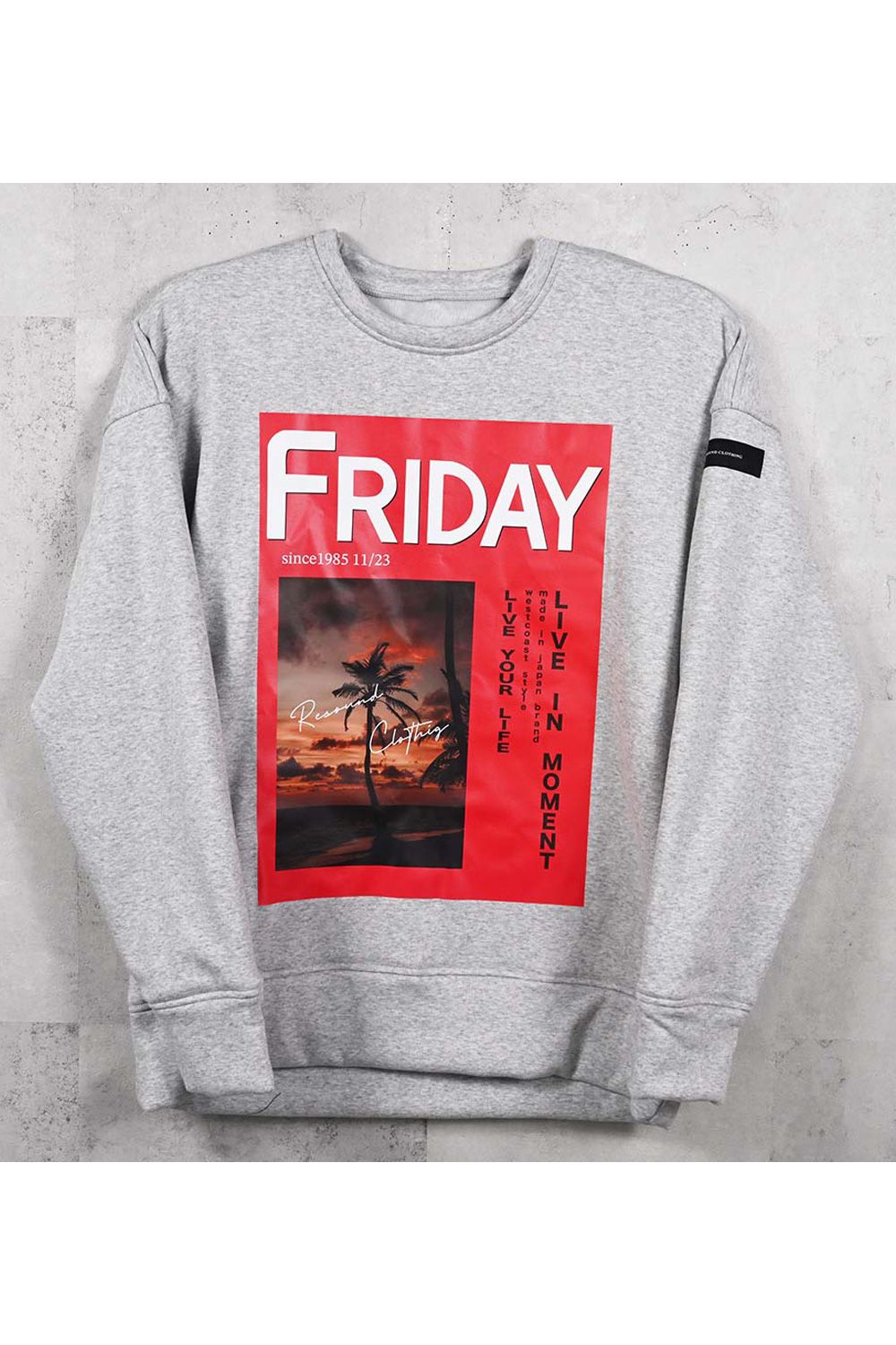FRAIDAY OLD COVER VELOURS FLEECE TRAINER / 裏ベロアフリース カバーデザイン ロングスリーブ トレーナー (グレー) (11月上旬入荷予定) ※オーダー締切：9月1日(月)18:00