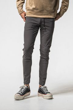 LEATHER LINE TRUCK PT / 高機能ナイロン レザー切り替えサイドライン トラックパンツ (チャコール) (1月上旬頃入荷予定) ※オーダー締切：9月1日(月)18:00