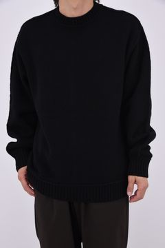SEAM DETAIL CREWNECK / シーム ディテール クルーネック ニット (ブラック)