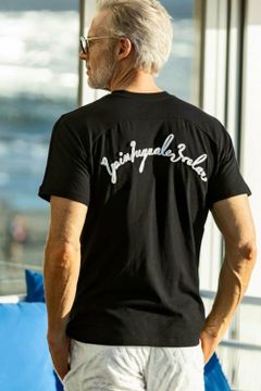 CODE EMBROIDERY T-SHIRTS / コード刺繍 バックロゴ 半袖Tシャツ ブラック