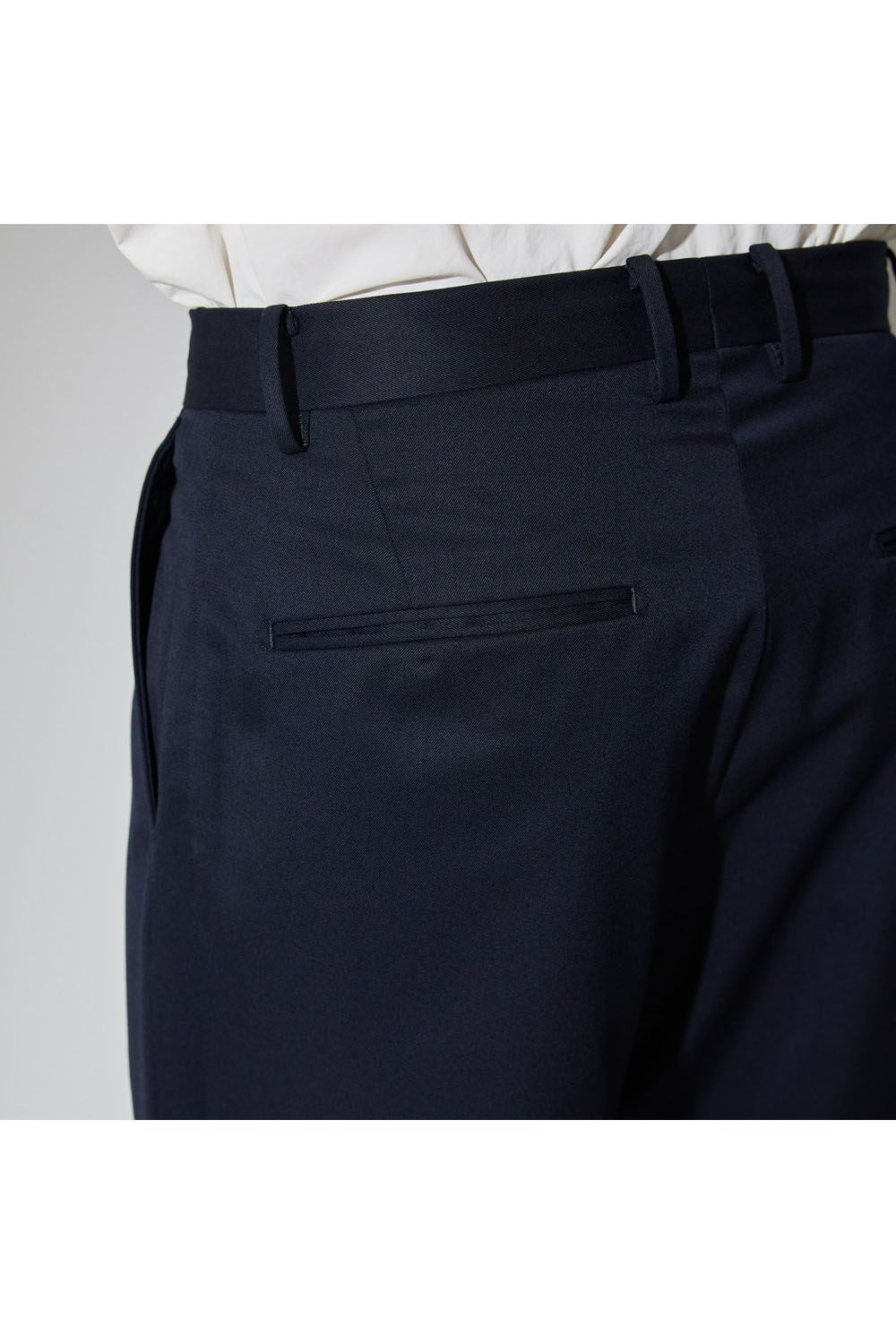 1OUT-PLEATS PANTS WOOL GABARDINE / ウールギャバジン 1アウトプリーツ パンツ ネイビー