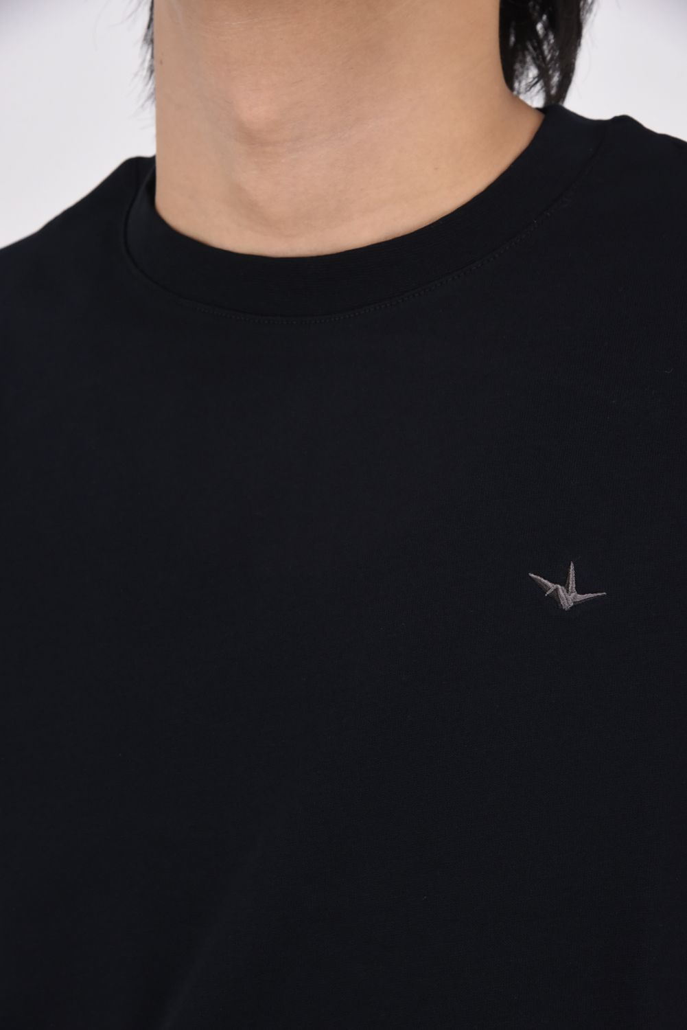 【25AW】 RHINESTONE HEM T-SHIRT / ラインストーン ヘムシルケット Tシャツ (ブラック)