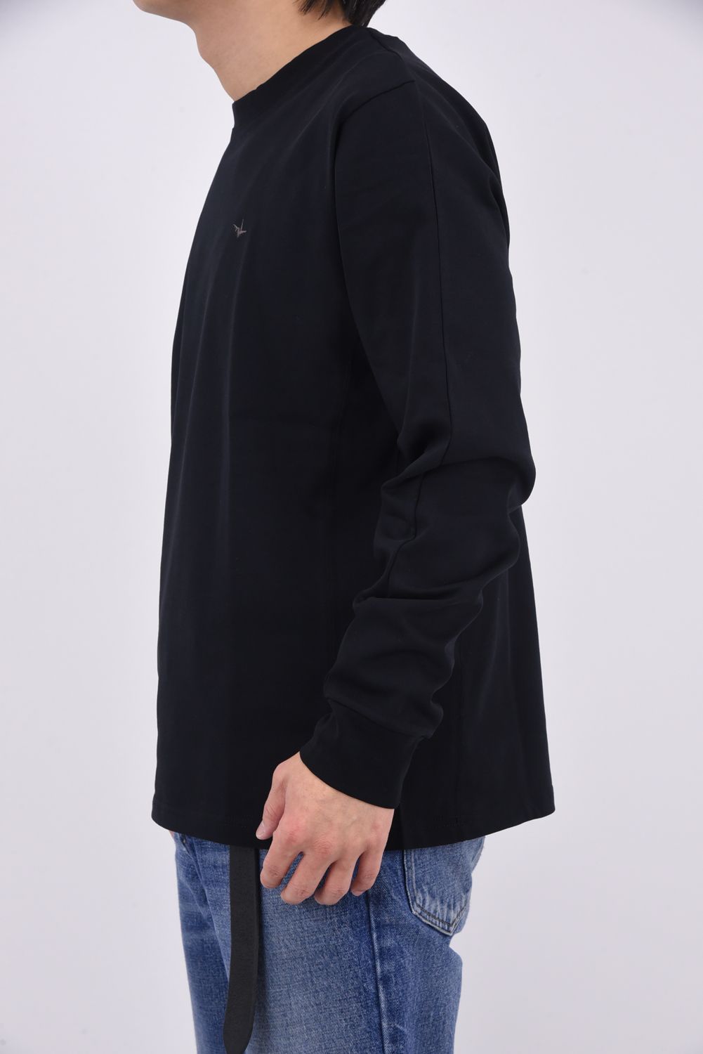 【26SS】 GRADIENT RHINESTONE LONG T-SHIRT / グラデーション ラインストーンロゴ ロングスリーブTシャツ (ブラック)