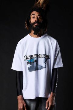 113 SPORT / THESAINT MAFIA AIR BOOST BIG CREW TEE WHITE / グラフィック プリント クルーネック Tシャツ ホワイト