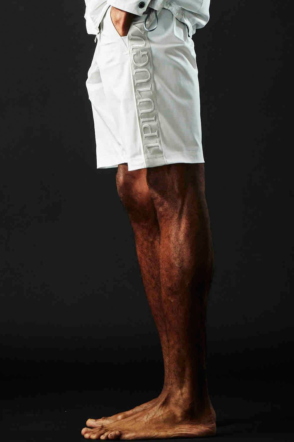 113SPORT PREMIUM COMPACT STRETCH ONESIDE CARGO SHORTS / プレミアム コンパクト ストレッチ サイドロゴ カーゴ ショートパンツ ホワイト