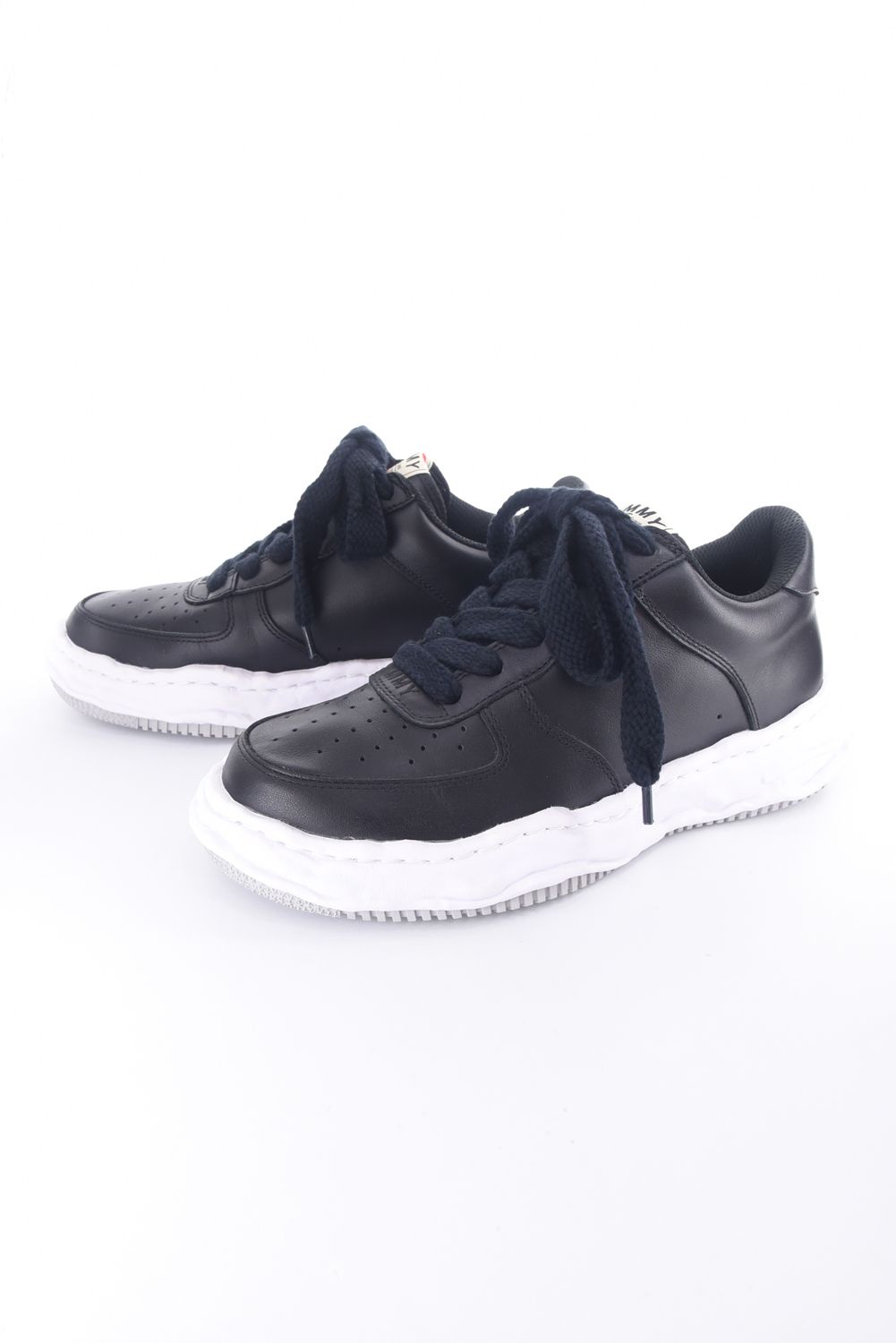 【訳ありアウトレット品】 "WAYNE LOW" OG sole leather Low-Top sneaker / オリジナルソール レザー ローカットスニーカー ブラック